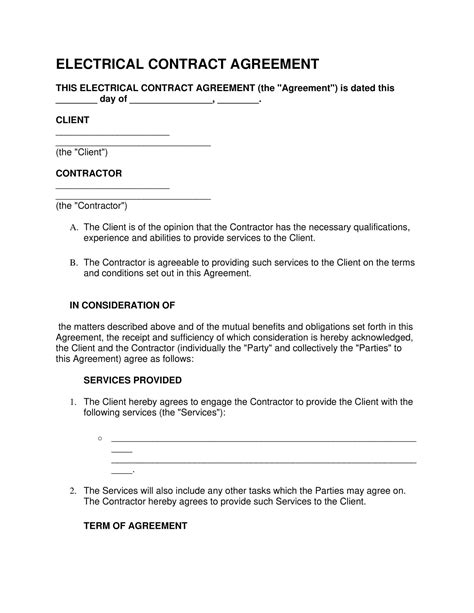 Electrical Contract Template 10