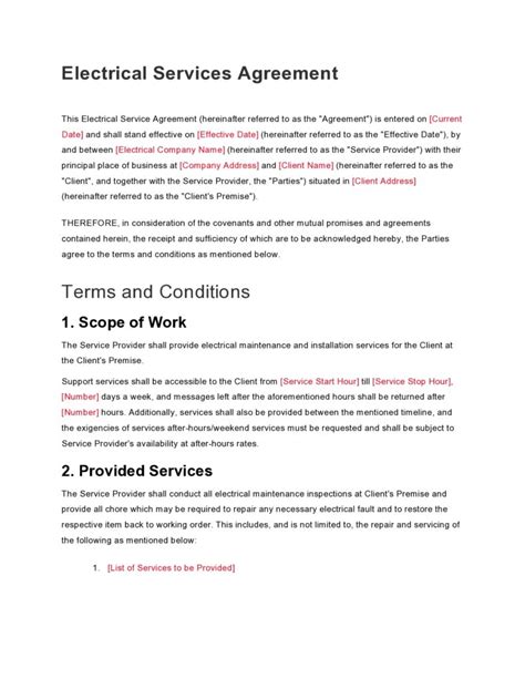 Electrical Contract Template 2