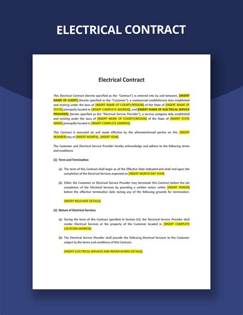 Electrical Contract Template 5