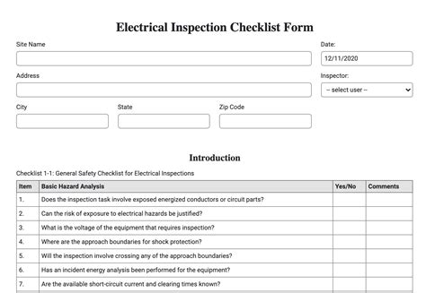 Electrical Inspection Report Sample