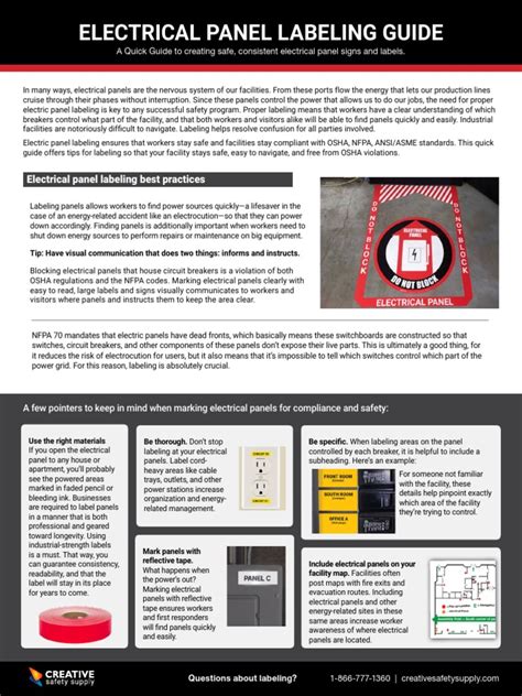 Electrical Panel Label Best Practices