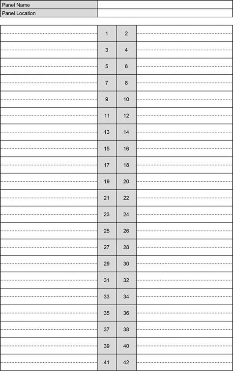 Electrical Panel Label Template PDF