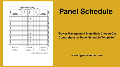 Electrical Panel Schedule Template in Word