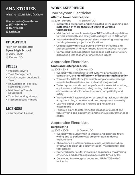 Electrician Resume Template