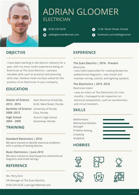 Electrician Resume Template Free