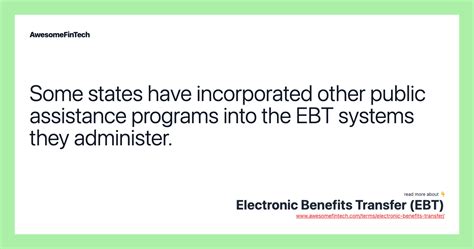 Electronic Benefit Transfer Systems