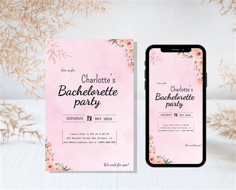 Elegant Bachelorette Party Invitation