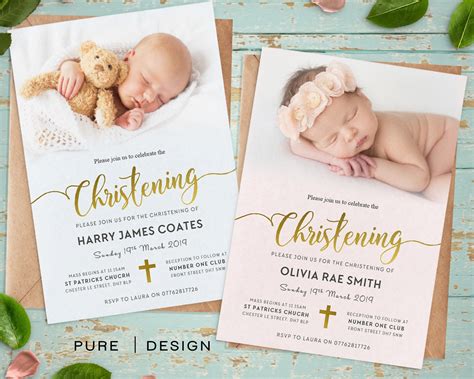 Elegant baptism cards