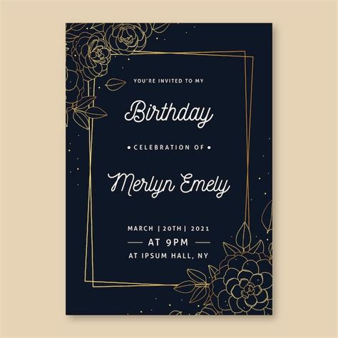 Elegant Birthday Card Illustrations Template