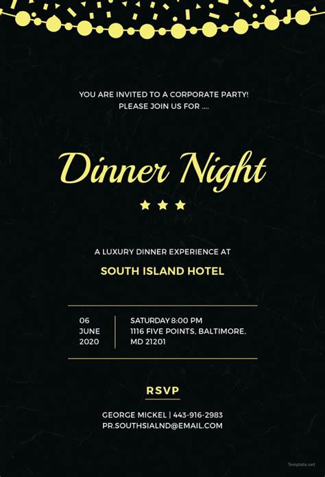 Elegant business dinner invitation template