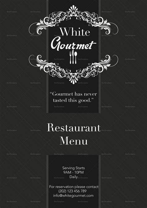 Elegant menu template