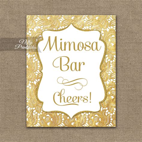 Elegant Mimosa Bar Sign with Gold Accents