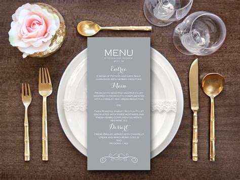 Elegant Monogram Menu