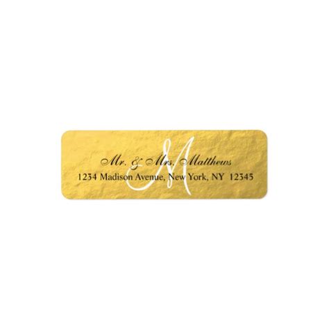 Elegant Monogram Wedding Label