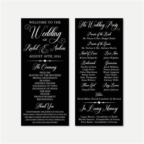 Elegant Monogram Wedding Program Template