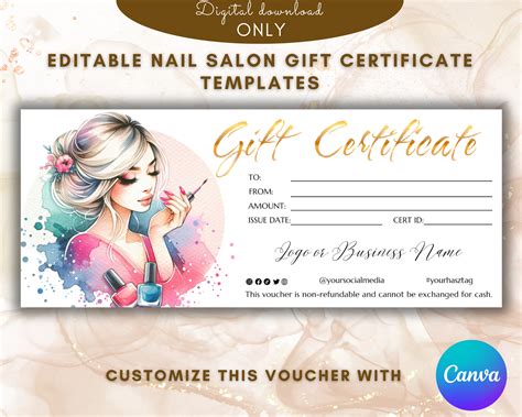 Elegant Nail Salon Gift Certificate Template