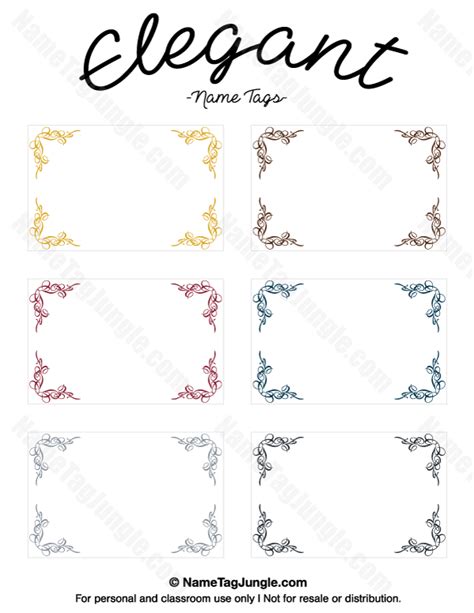 Elegant name tag template 4