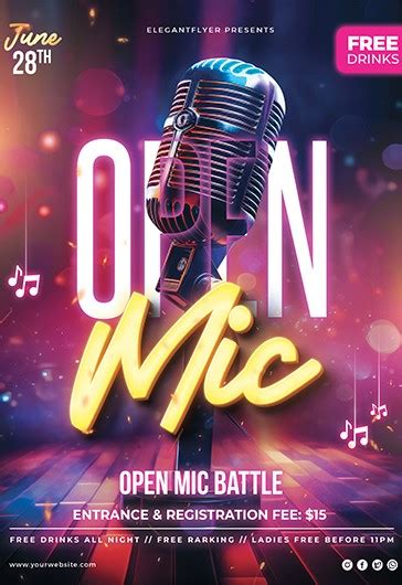 Elegant Open Mic Flyer Template