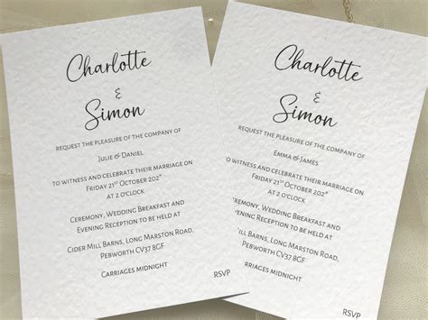 Elegant Postcard Wedding Invitation