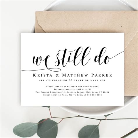 Elegant Vow Renewal Invitation Template