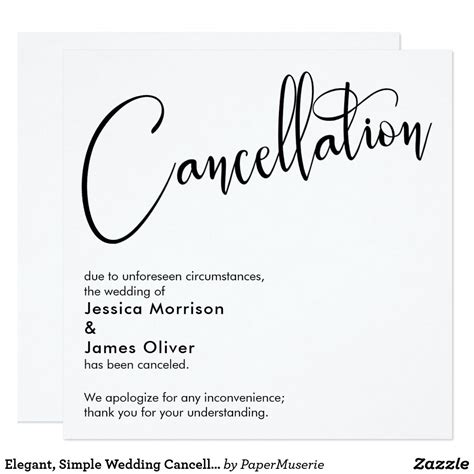 Elegant Wedding Cancellation Template