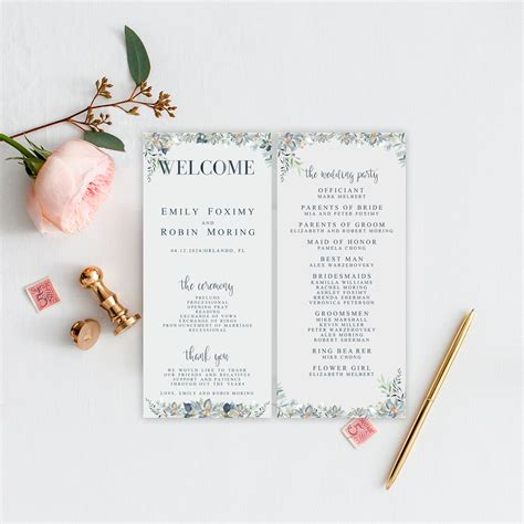 Elegant Wedding Program