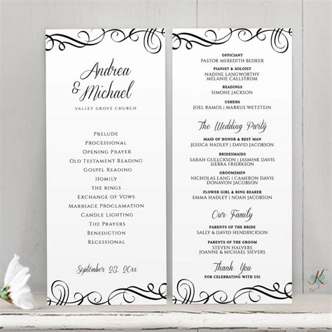 Elegant Wedding Program Template