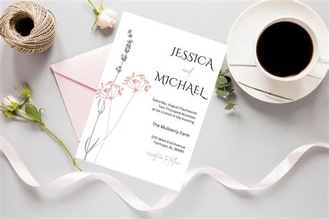 Elegant Wildflower Wedding Invitation