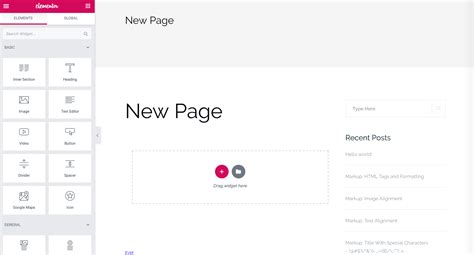 Elementor page builder for WordPress