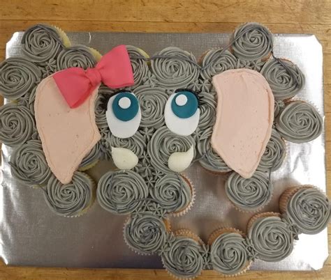 Elephant Cupcake Cake Template 1