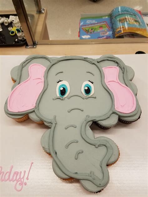 Elephant Cupcake Cake Template 4