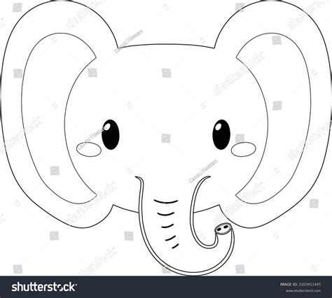 Elephant face outline