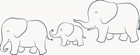 Elephant family outline