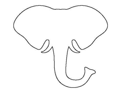 Elephant Head Stencil Template For Kids