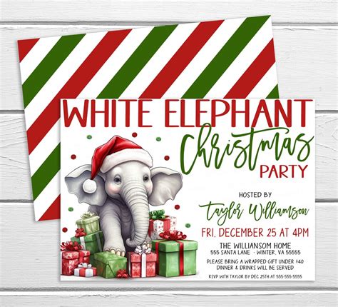 Elephant holiday invitation