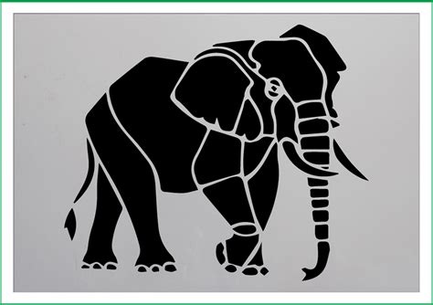 Elephant stencil print design 1