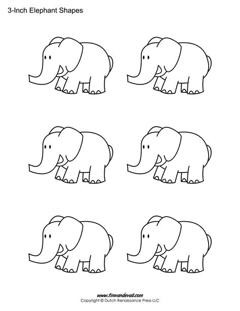 Elephant Stencil Template For Kids Activities