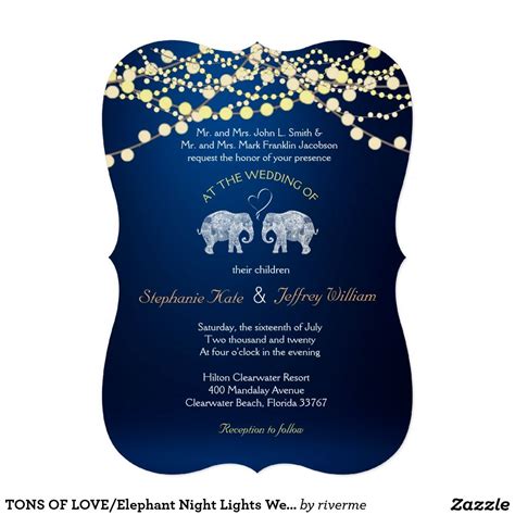 Elephant wedding invitation