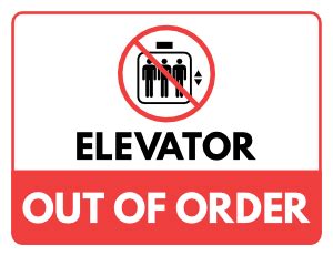 Elevator out of order sign template