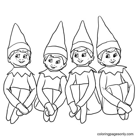 Elf coloring pages for kids