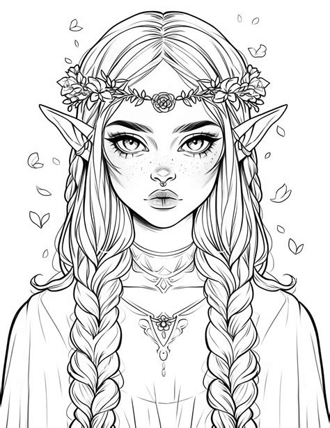 Elf coloring pages for adults