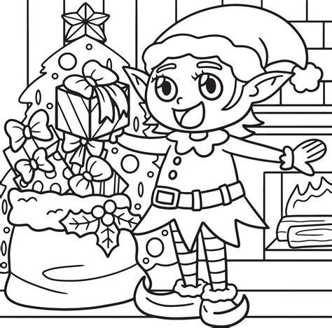 Elf coloring pages for kids