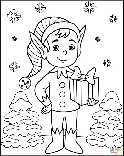 Elf coloring pages for kids