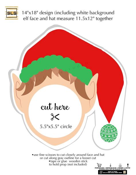 Elf Face Cut Out Templates Gallery Image 5