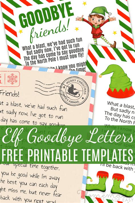 Elf Goodbye Letter Template 1