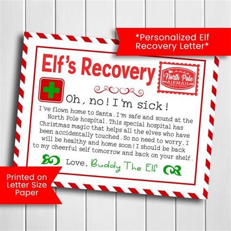 Elf-Inspired Recovery Letter Printables