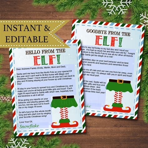 Elf on the Shelf Letter Template 3