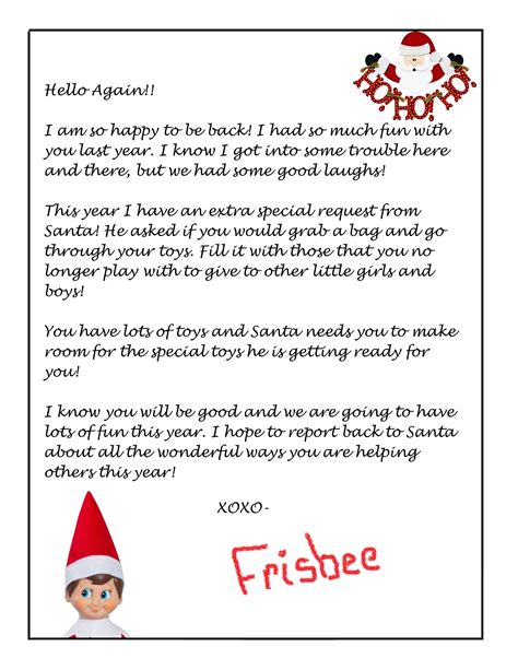 Elf Letter Template for Holiday Season