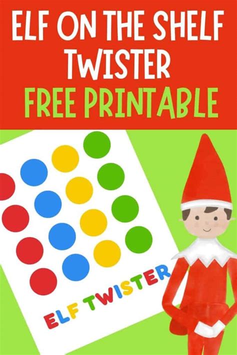 Elf on the Shelf Twister Printables Download Image