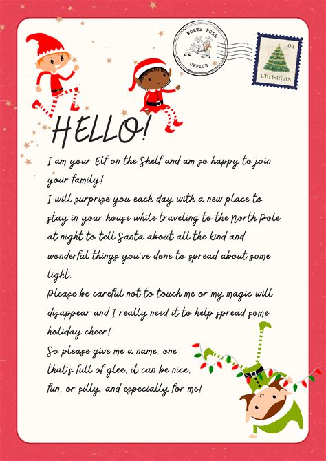 Elf on the Shelf Arrival Letter Example